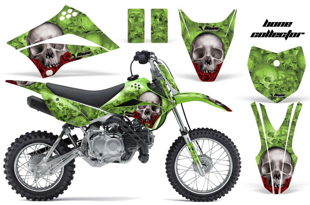 Kawasaki KLX 110L 10-11 NP Graphic Kit BONE COLLECTOR-GREEN